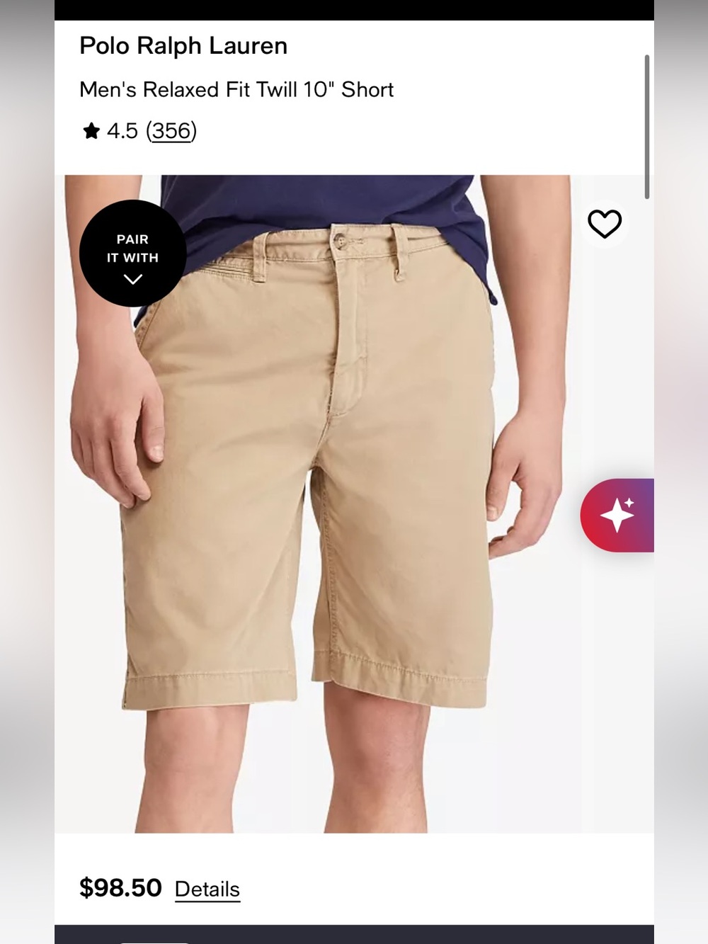 Polo Ralph Lauren twill shorts